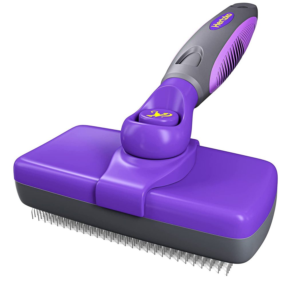 Hertzko Self-Cleaning Slicker Brush For Pets is self-contained as it comes with a dog brush perfectly designed for shredding hair and a fur comb for grooming both long and short hair.