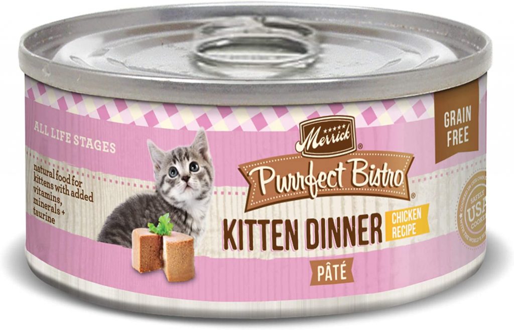 Merrick Purrfect Canned Wet Food does not contain any whole grain. It has a flavor of delectably smooth pate that any kitten will crave.