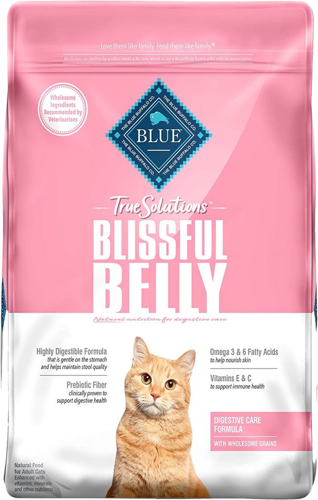 Blue Buffalo True Solutions Blissful Belly Natural Digestive Care Adult Dry Cat Food, Chicken contains best ingredients, fortified with minerals and vitamins, and are nutrient-rich, including LifeSource bits, which are rich in antioxidants.