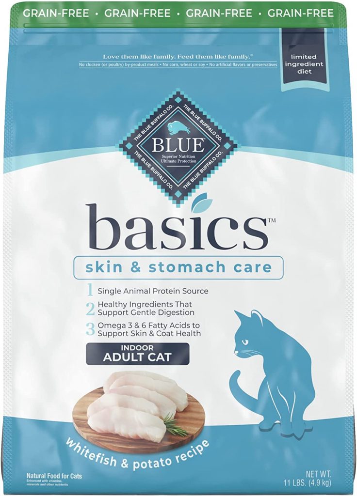 blue buffalo basics skin and stomach care grain free adult dry cat food
