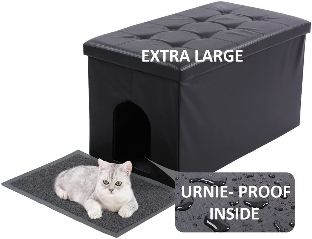 Meexpaws Litter Box Enclosure provide your cat with a washroom and bed, making a warm and comfortable home for your feline. 