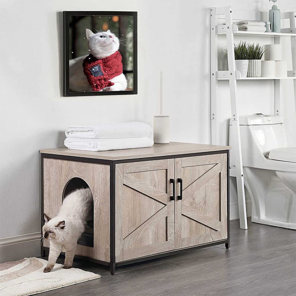 Unipaws Cat Litter Box Enclosure offers your cat a home where it can carry out its activities without your guests noticing it.