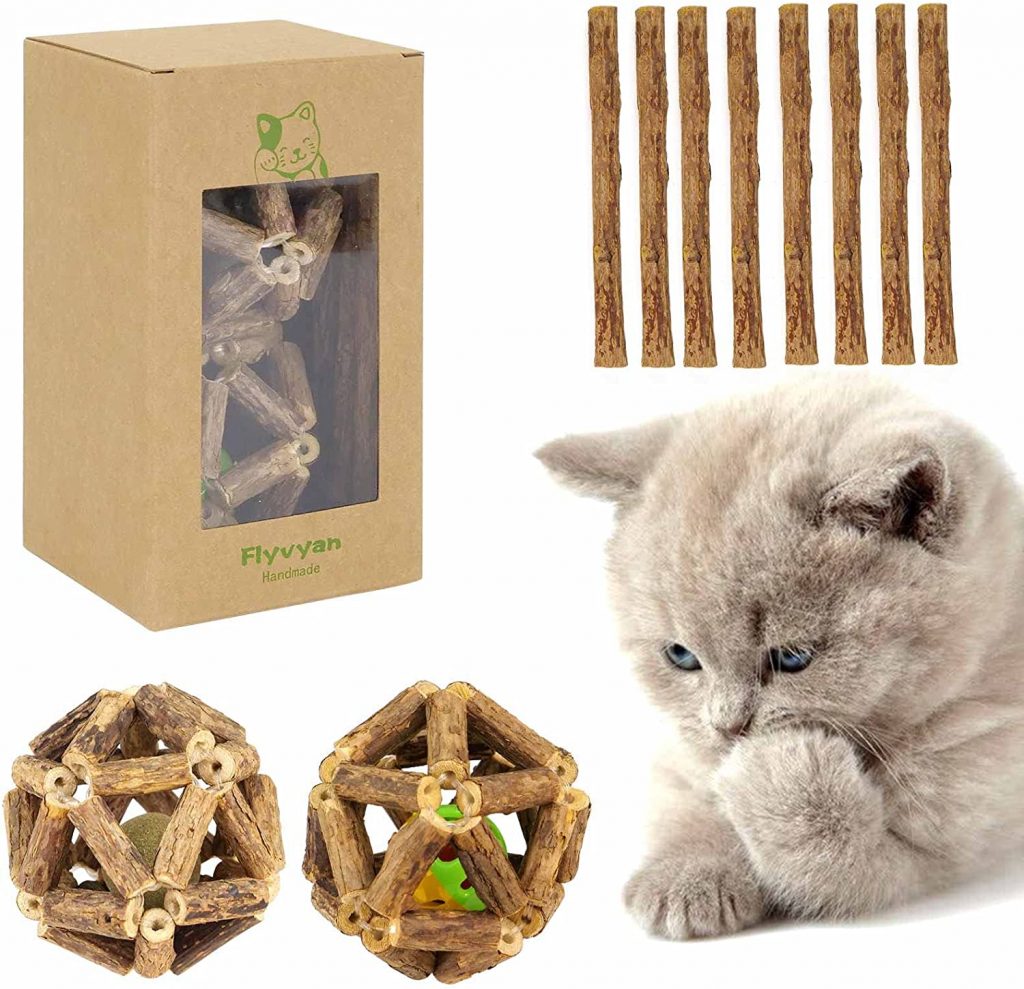 Matatabi, commonly known as Silvervine roots, are used to create Flyvyan Catnip Toys. Silvervine is used extensively in cat chew toys; it is completely natural and contains 6 chemicals that enhance the cat's sense of smell.