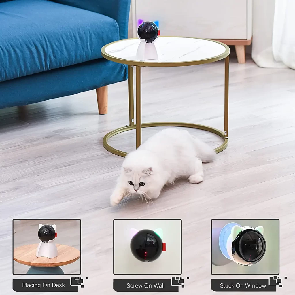 Titipet Laser Cat Toy will start automatically and run for five minutes if a heat source is within the detection range, thanks to a built-in smart sensor. 