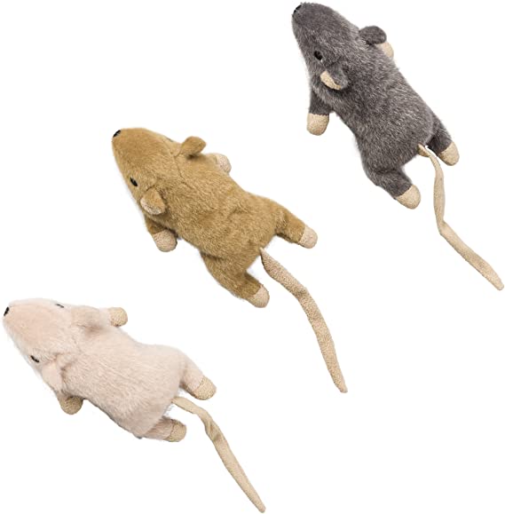 SPOT Mice Catnip Toys come in a variety of colors. Your cats will find it impossible to resist the combination of catnip and a crinkling sound in this toy.