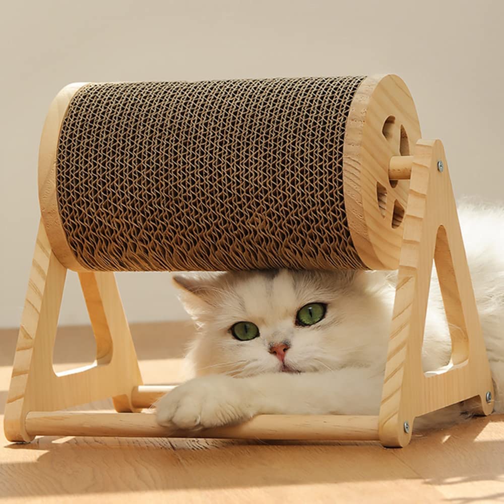 Sylale Rotating Cat Scratch Ball occupies minimal space if you live in a small apartment and is very easy to set up.